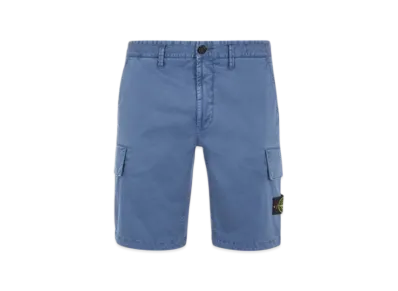 Stone Island L1204 Old Treatment Slim Fit Cargo Bermuda Shorts - 24SS "Avio Blue"