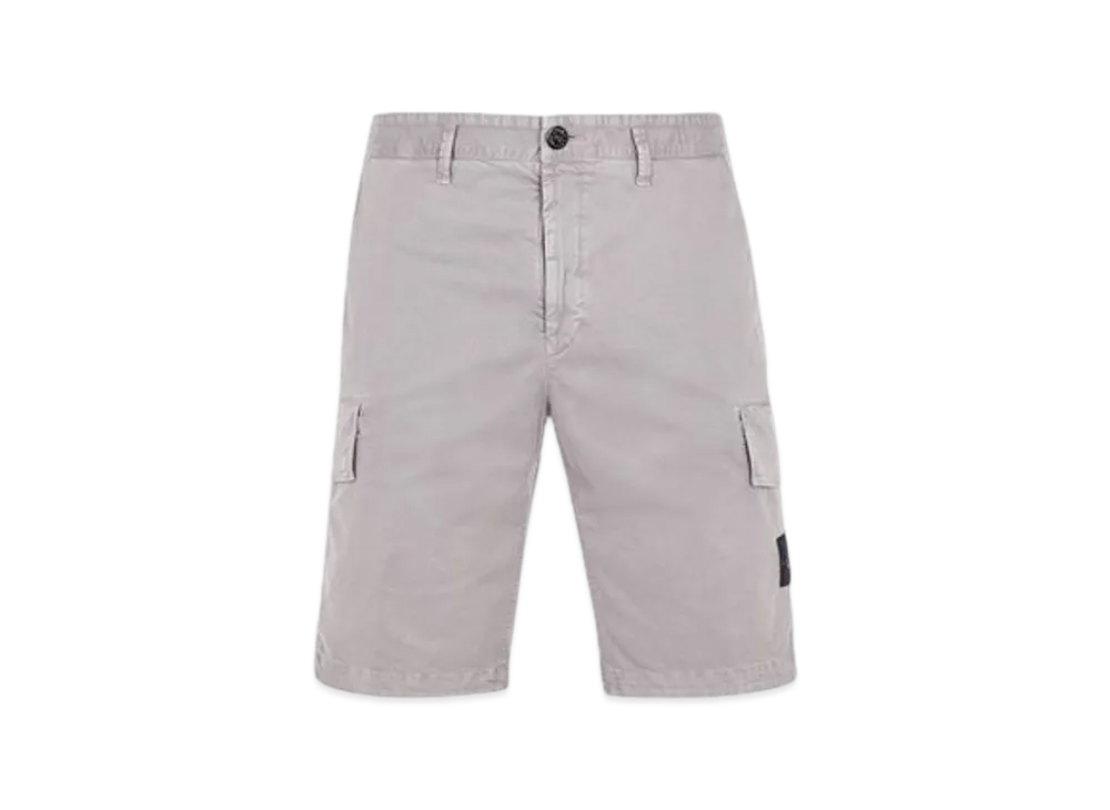 Stone Island L1204 Old Treatment Slim Fit Cargo Bermuda Shorts - 24SS "Dust Grey"