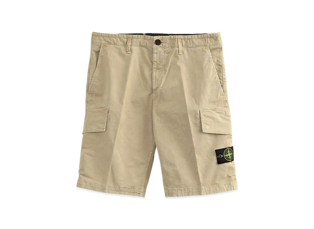 Stone Island L1204 Old Treatment Slim Fit Cargo Bermuda Shorts- 24SS "Sand"