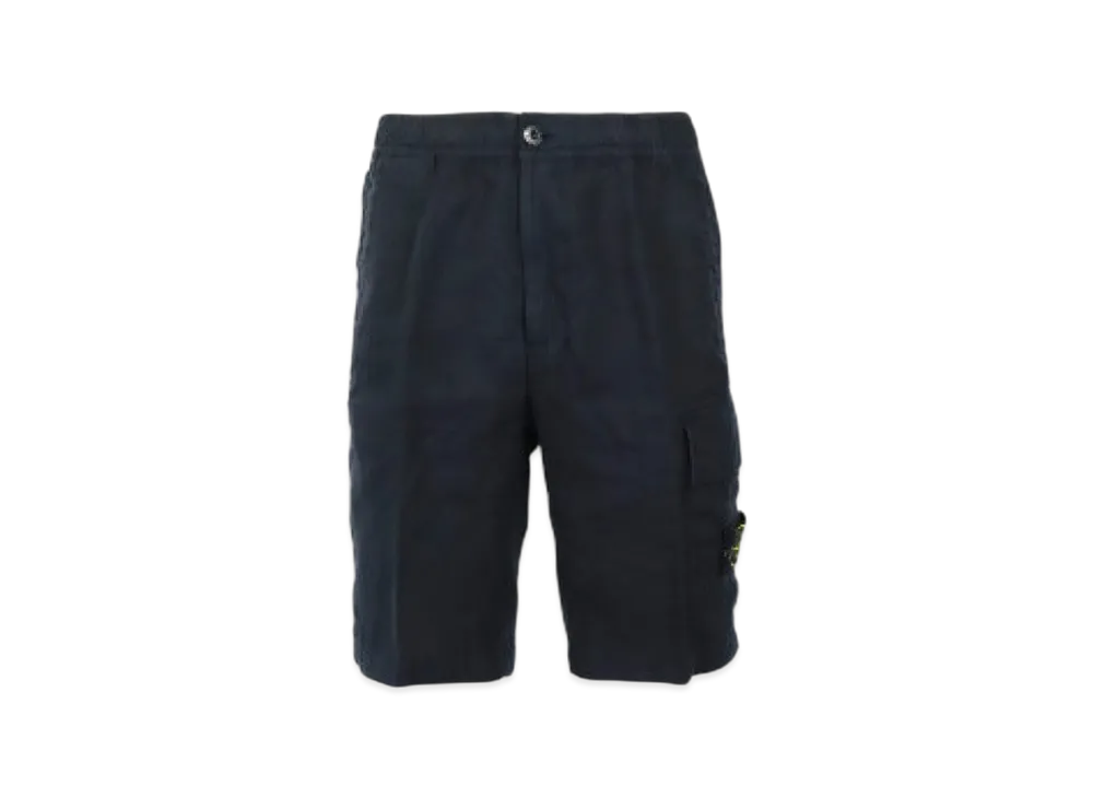 Stone Island L1201 Linen Bermuda Shorts - 21SS "Navy Blue"