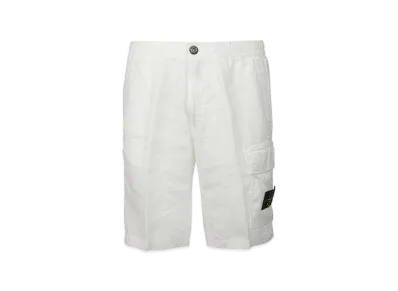 Stone Island L1201 Linen Bermuda Shorts - 21SS "White"