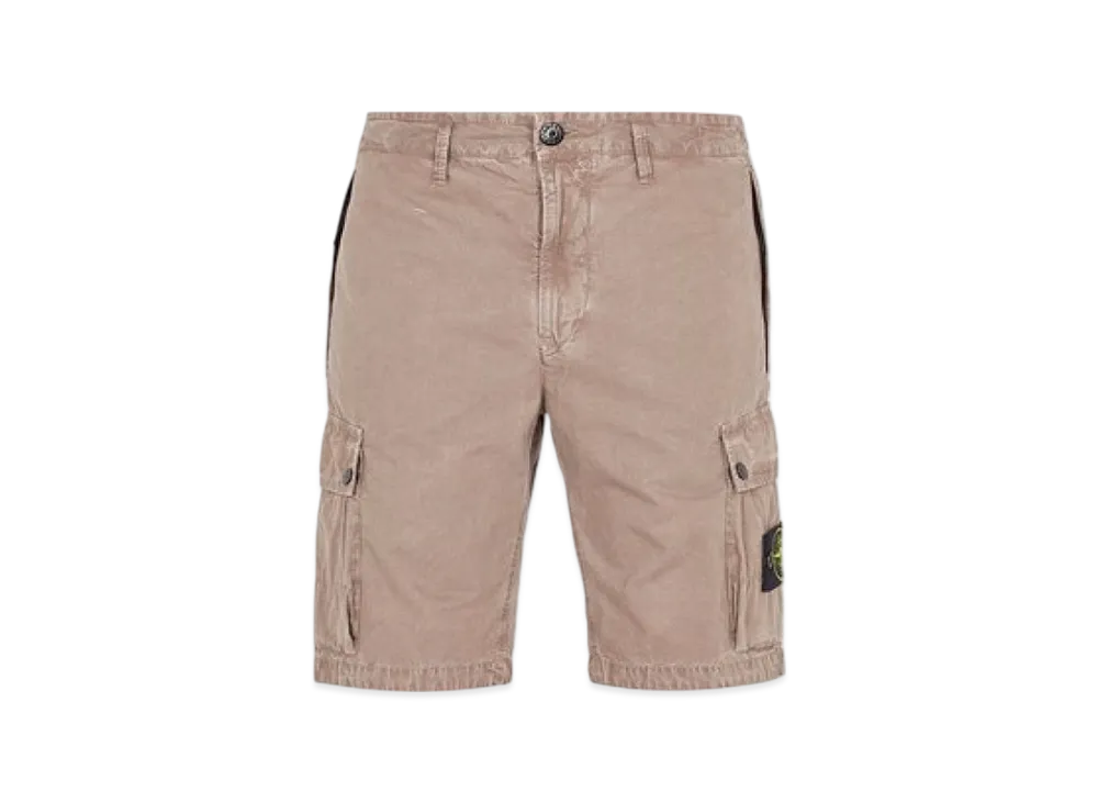 Stone Island L11WA Brushed Cotton Canvas Garment Dyed Bermuda Shorts - 24SS "Dove Gray"