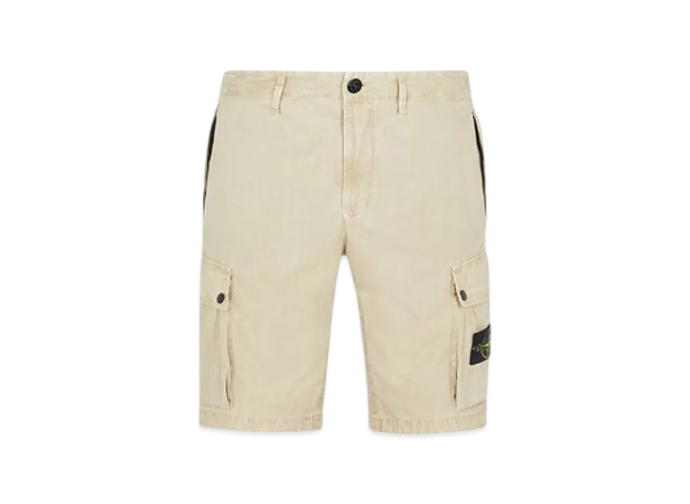 Stone Island L11WA Brushed Cotton Canvas Garment Dyed Bermuda Shorts - 24SS "Sand"