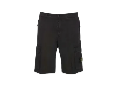 Stone Island L11WA Brushed Cotton Canvas Garment Dyed Bermuda Shorts - 24SS "Black"