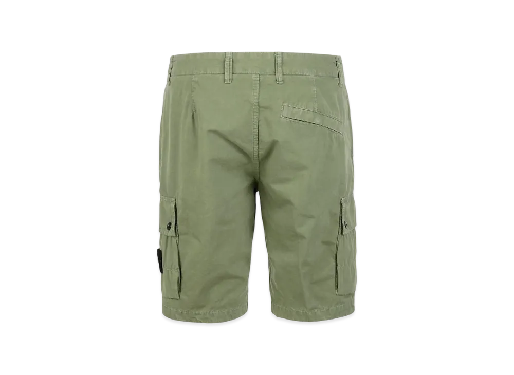 Stone Island L11WA Brushed Cotton Canvas Garment Dyed Bermuda Shorts - 23SS "Sage Green"