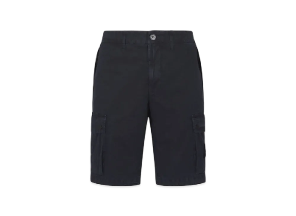 Stone Island L11WA Brushed Cotton Canvas Garment Dyed Bermuda Shorts - 23SS "Navy Blue"