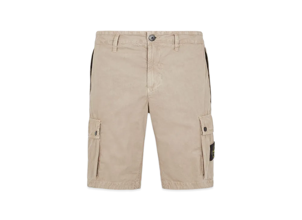 Stone Island L11WA Brushed Cotton Canvas Garment Dyed Bermuda Shorts - 23SS "Dove Grey"