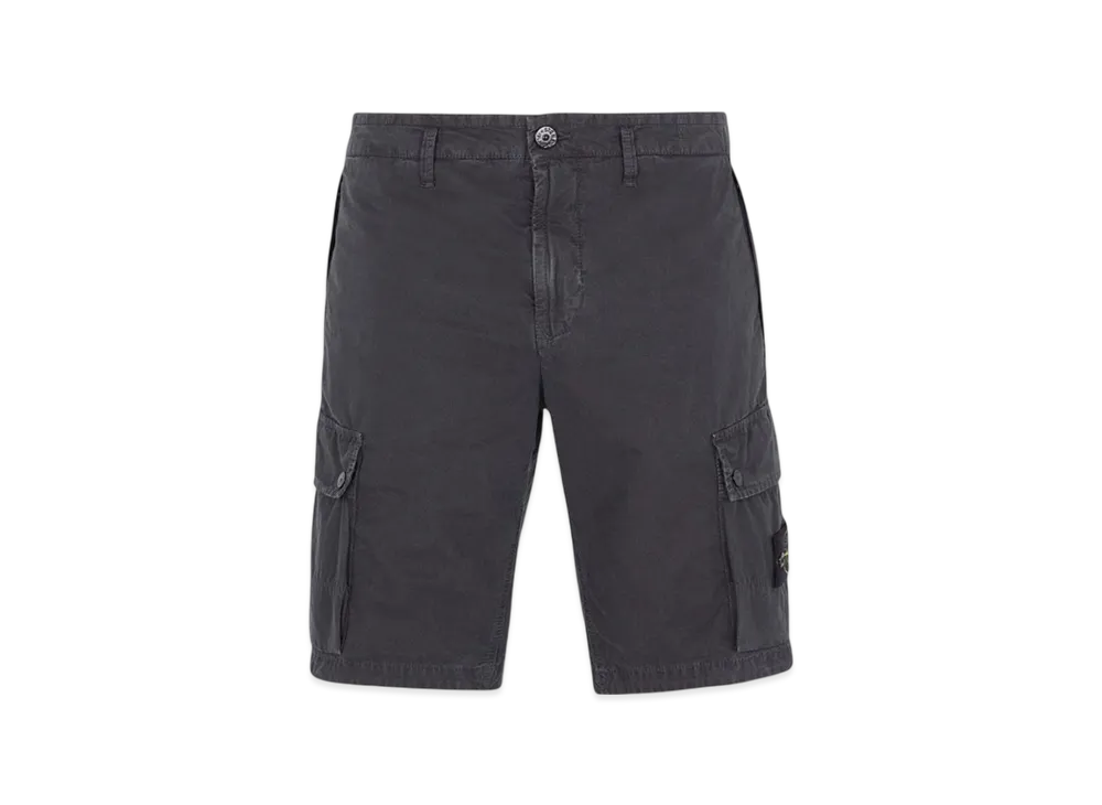Stone Island L11WA Brushed Cotton Canvas Garment Dyed Bermuda Shorts - 23SS "Steel Grey"