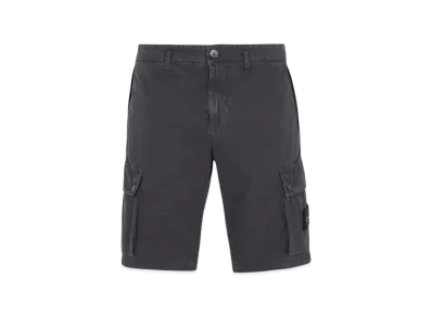 Stone Island L11WA Brushed Cotton Canvas Garment Dyed Bermuda Shorts - 23SS "Steel Grey"