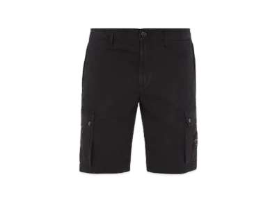 Stone Island L11WA Brushed Cotton Canvas Garment Dyed Bermuda Shorts - 23SS "Black"