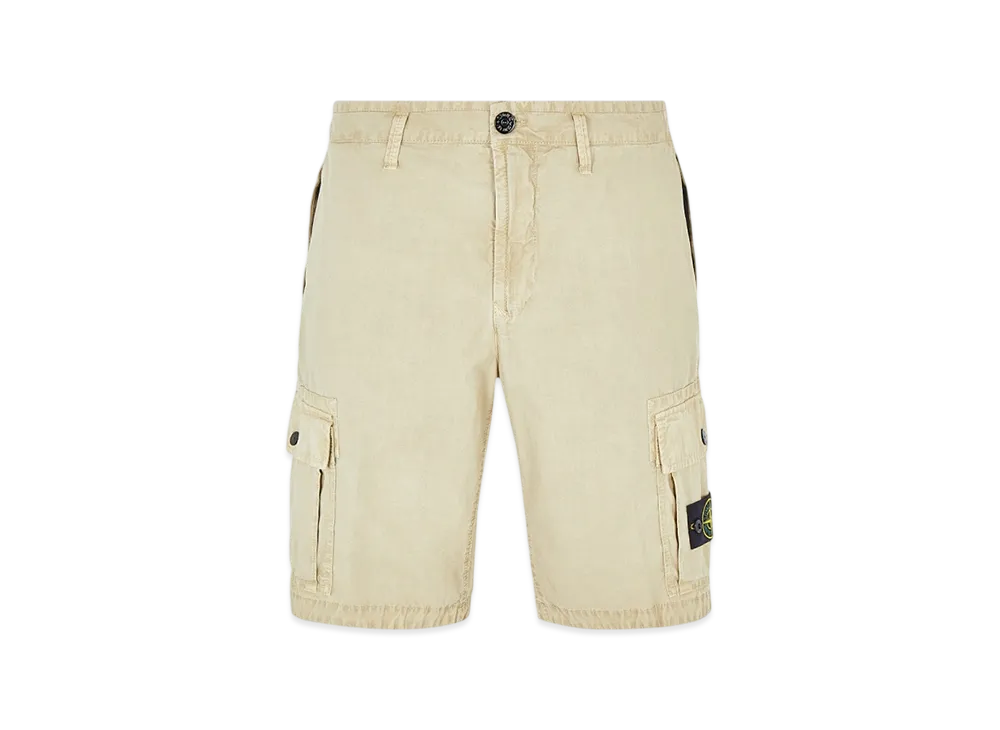 Stone Island L11WA Brushed Cotton Canvas Garment Dyed Bermuda Shorts - 22SS "Beige"