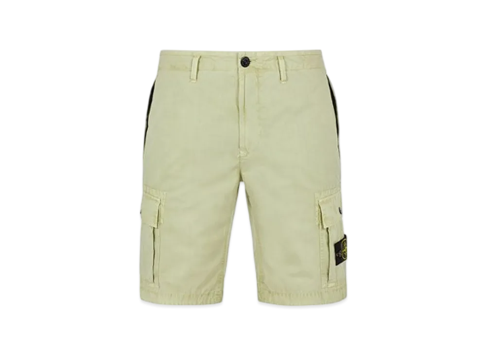 Stone Island L11WA Brushed Cotton Canvas Garment Dyed Bermuda Shorts - 22SS "Light Green"