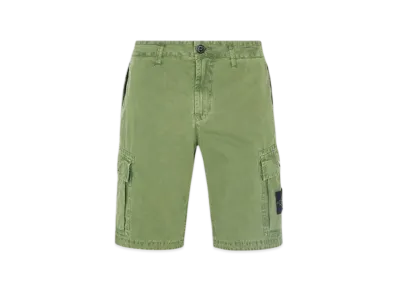 Stone Island L11WA Brushed Cotton Canvas Garment Dyed Bermuda Shorts - 22SS "Olive Green"