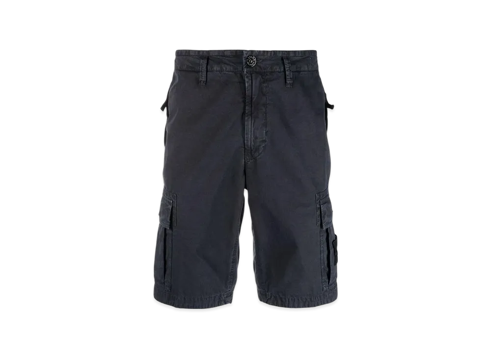 Stone Island L11WA Brushed Cotton Canvas Garment Dyed Bermuda Shorts - 22SS "Navy Blue"
