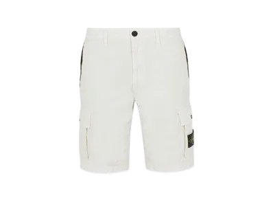 Stone Island L1119 Cotton Twill Bermuda Cargo Shorts - 22SS "White"