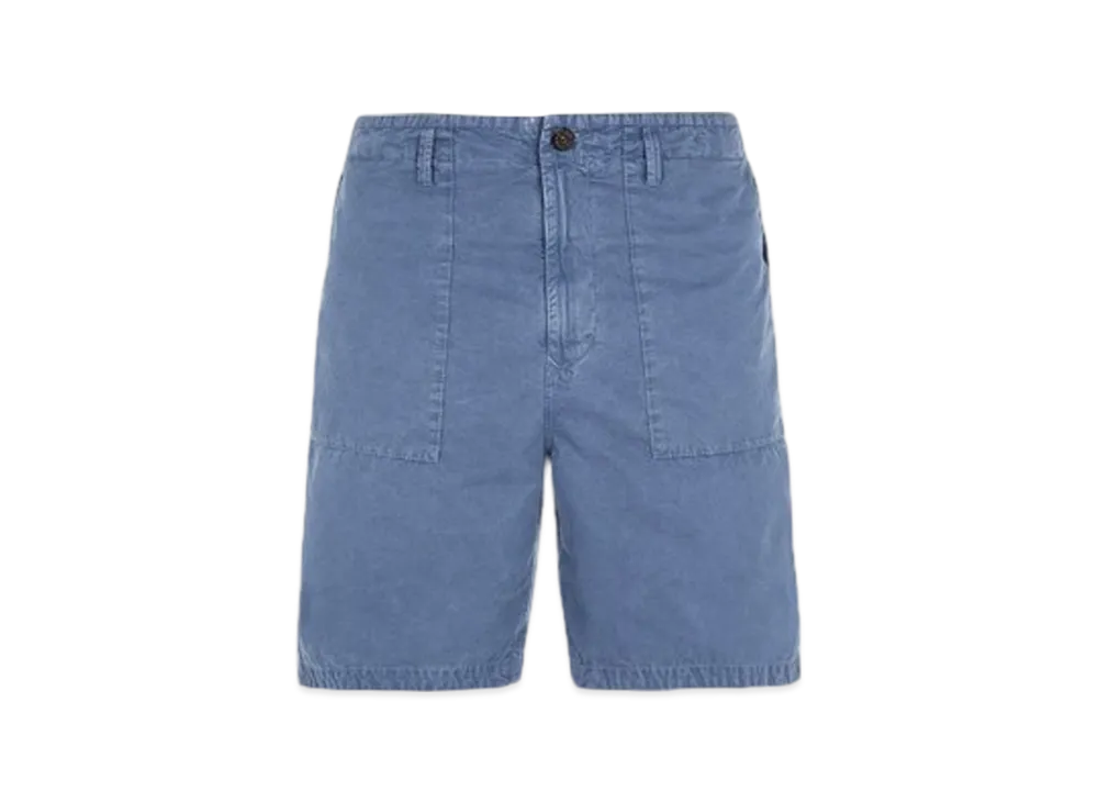 Stone Island L1110 Supima Cotton Twill Stretch-TC Slim Fit Cargo Bermuda Shorts - 24SS "Avio Blue"