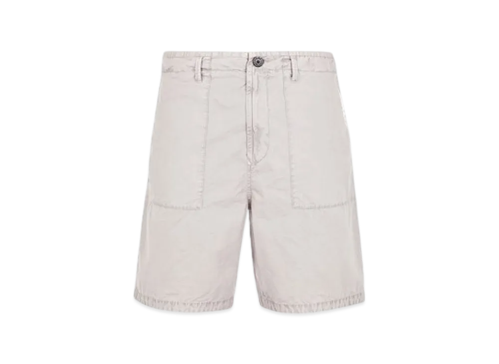 Stone Island L1110 Supima Cotton Twill Stretch-TC Slim Fit Cargo Bermuda Shorts - 24SS "Dust Grey"