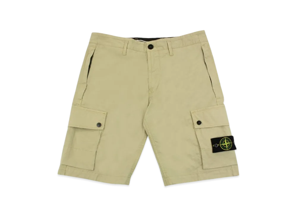 Stone Island L1110 Supima Cotton Cargo Bermuda Shorts - 24SS "Sand"