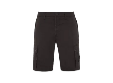 Stone Island L1110 Supima Cotton Twill Stretch-TC Slim Fit Cargo Bermuda Shorts - 24SS "Black"