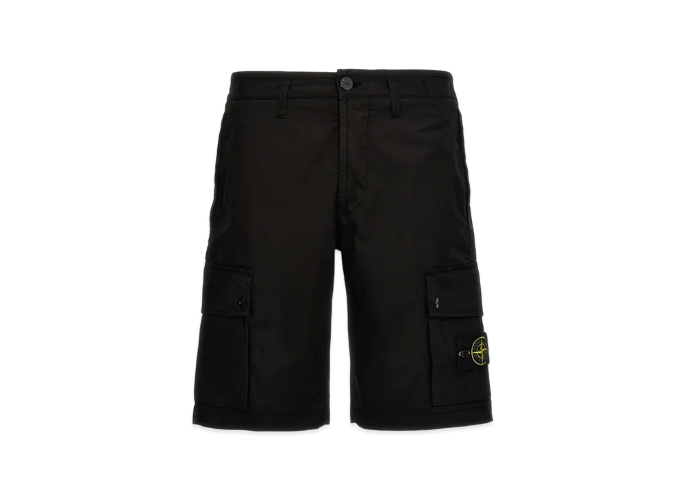 Stone Island L1110 Supima Cotton Cargo Bermuda Shorts - 24SS "Black"