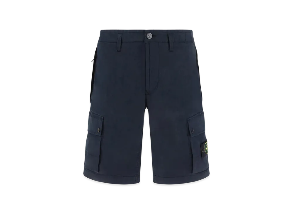Stone Island L1110 Supima Cotton Cargo Bermuda Shorts - 24SS "Navy Blue"