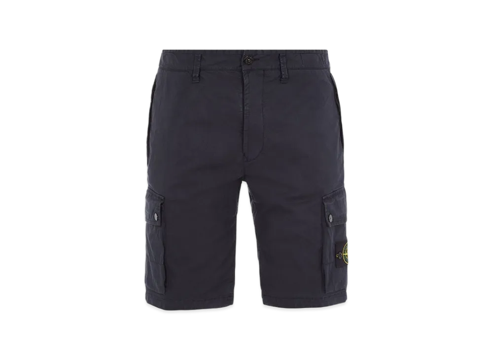 Stone Island L1110 Supima Cotton Cargo Bermuda Shorts - 23SS "Navy Blue"
