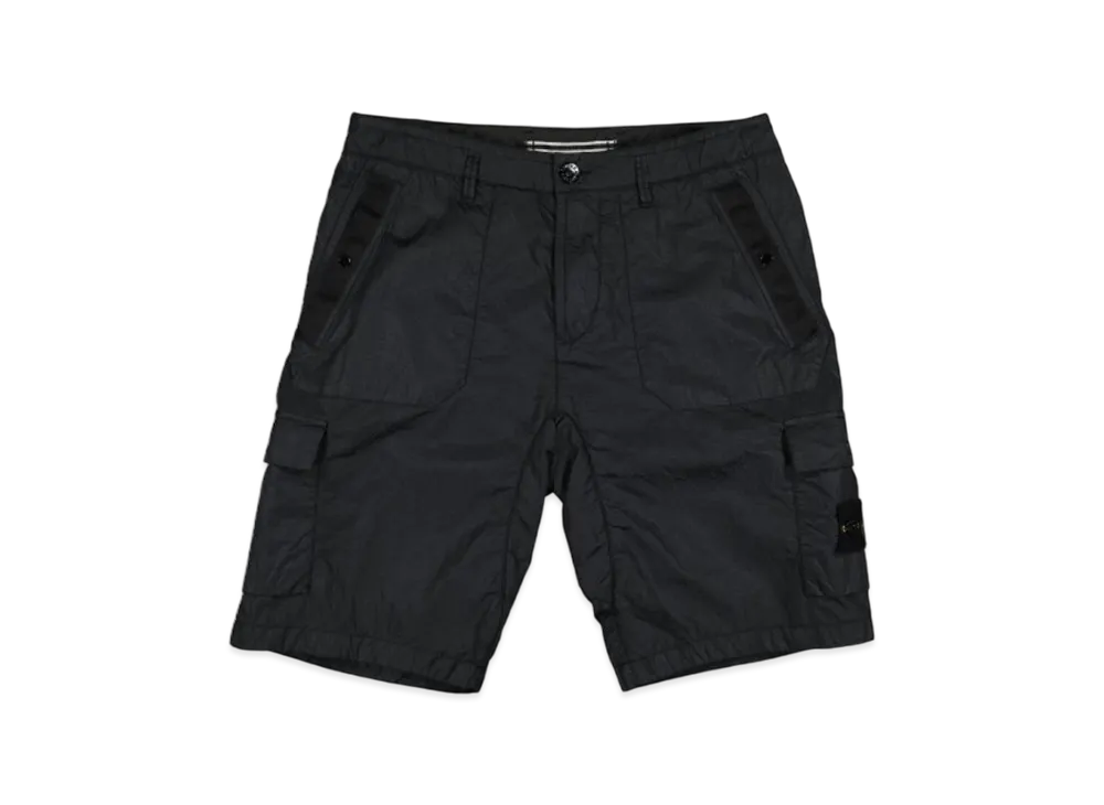 Stone Island L1029 Seersucker Cargo Bermuda Shorts - 20SS "Black"