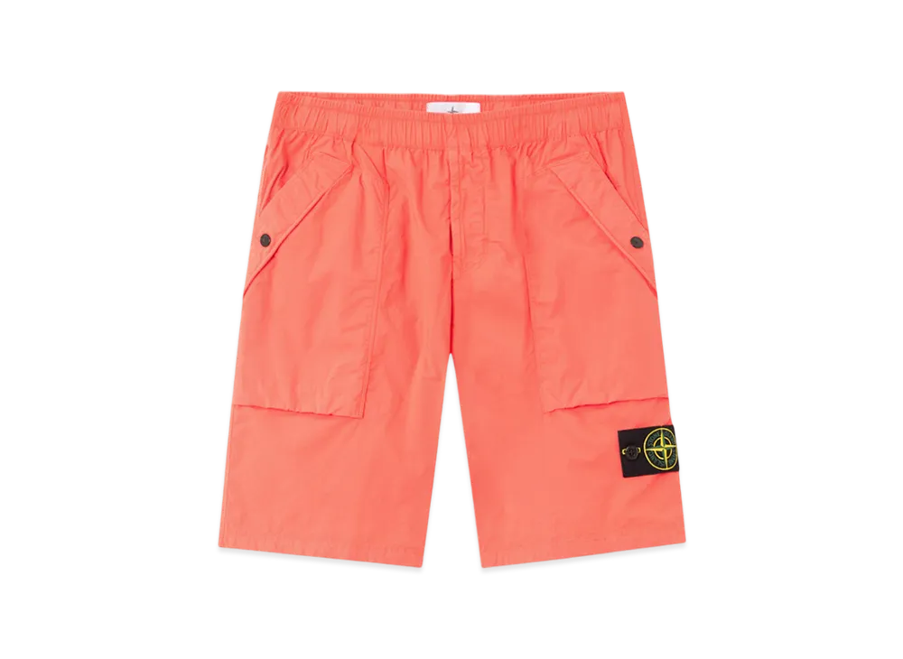 Stone Island L100009 Stretch Cotton Tela Paracadute Comfort Fit Bermuda Shorts with Large Pockets - 25SS "Papaya"
