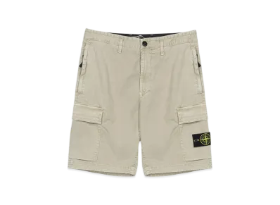 Stone Island L0804 Stretch Broken Twill Garment Dyed Cargo Bermuda Shorts - 22SS "Beige"