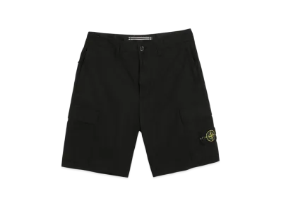 Stone Island L0803 Stretch Cotton Tela Paracadute Garment Dyed Cargo Bermuda Shorts - 22SS "Black"