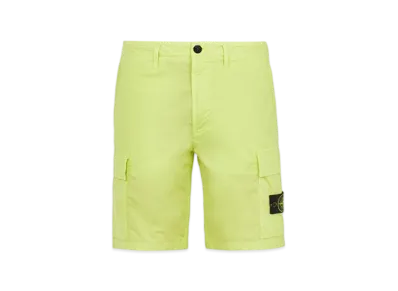 Stone Island L0803 Stretch Cotton Tela Paracadute Garment Dyed Cargo Bermuda Shorts - 22SS "Lemon"