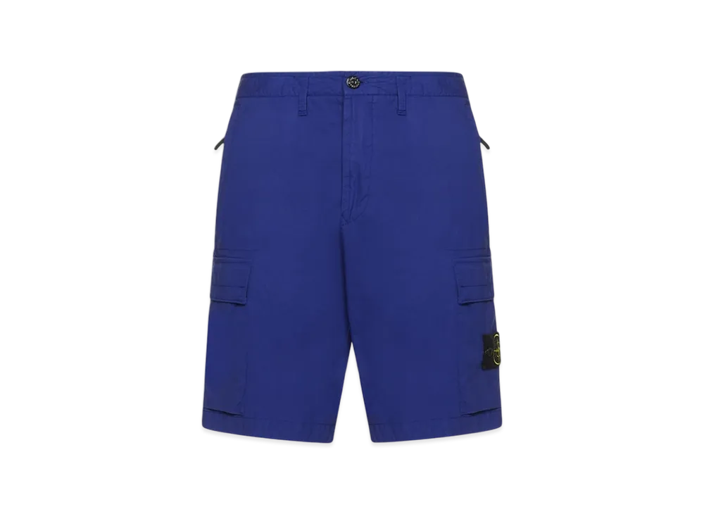Stone Island L0803 Stretch Cotton Tela Paracadute Garment Dyed Cargo Bermuda Shorts - 22SS "Bluette"