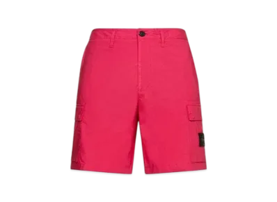 Stone Island L0803 Stretch Cotton Tela Paracadute Garment Dyed Cargo Bermuda Shorts - 22SS "Cyclamen"