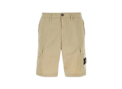Stone Island L0803 Stretch Cotton Canvas Garment Dyed Cargo Bermuda Shorts - 24SS "Sand"