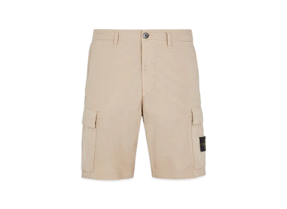 Stone Island L0803 Stretch Cotton Canvas Garment Dyed Cargo Bermuda Shorts - 23SS "Dove Grey"
