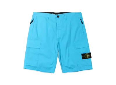Stone Island L0803 Stretch Cotton Canvas Garment Dyed Cargo Bermuda Shorts - 23SS "Turquoise"