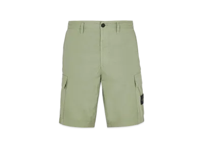 Stone Island L0803 Stretch Cotton Canvas Garment Dyed Cargo Bermuda Shorts - 23SS "Sage Green"