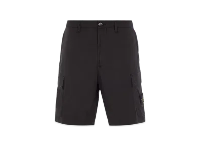 Stone Island L0803 Stretch Cotton Canvas Garment Dyed Cargo Bermuda Shorts - 23SS "Black"