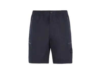 Stone Island L07F1 Weatherproof Cotton Canvas Ghost Piece Cargo Bermuda Shorts Comfort Fit - 24SS "Blue"