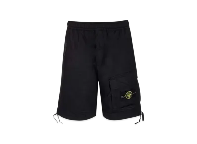 Stone Island L0703 Stretch Cotton Tela Paracadute Garment Dyed Bermuda Shorts - 22SS "Black"