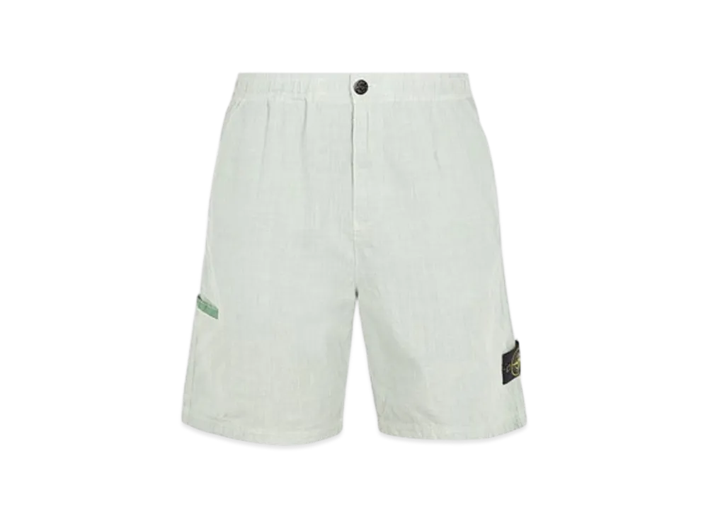 Stone Island L0530 Lino Nylon Tela-TC Comfort Fit Bermuda Shorts - 24SS "Light Green"