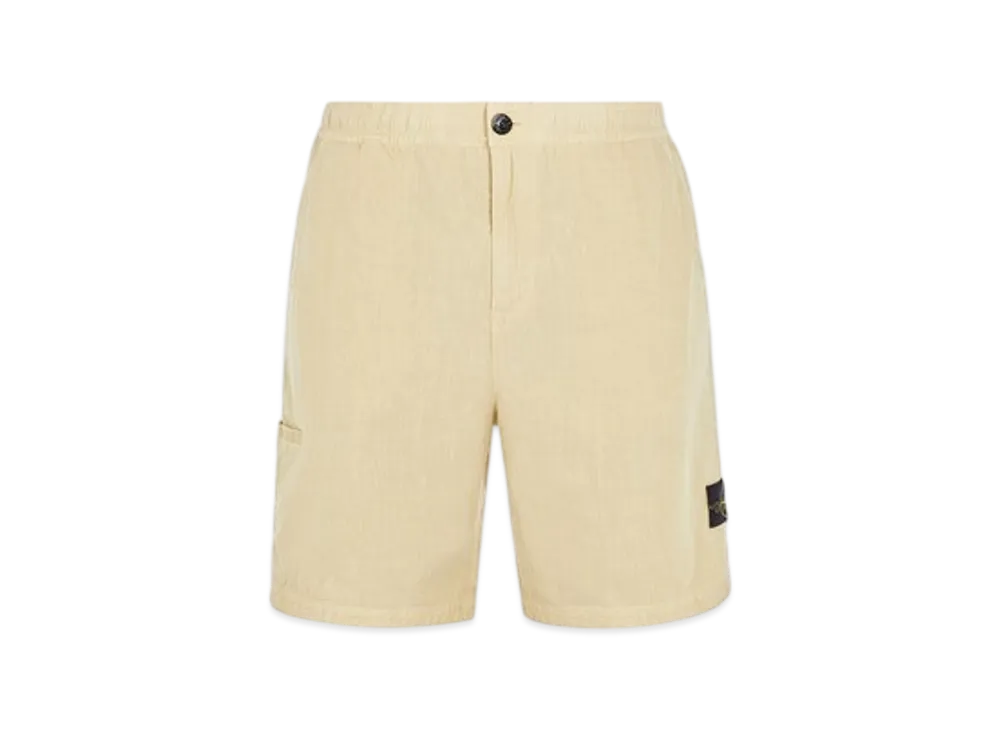 Stone Island L0530 Lino Nylon Tela-TC Comfort Fit Bermuda Shorts - 24SS "Ecru"