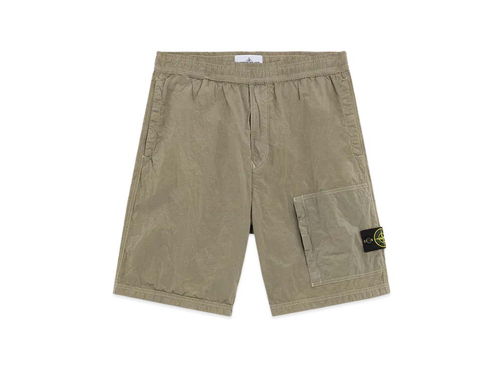 Stone Island L0219 Nylon Metal in Econyl Relaxed Fit Cargo Bermuda Shorts - 24FW "Off White"