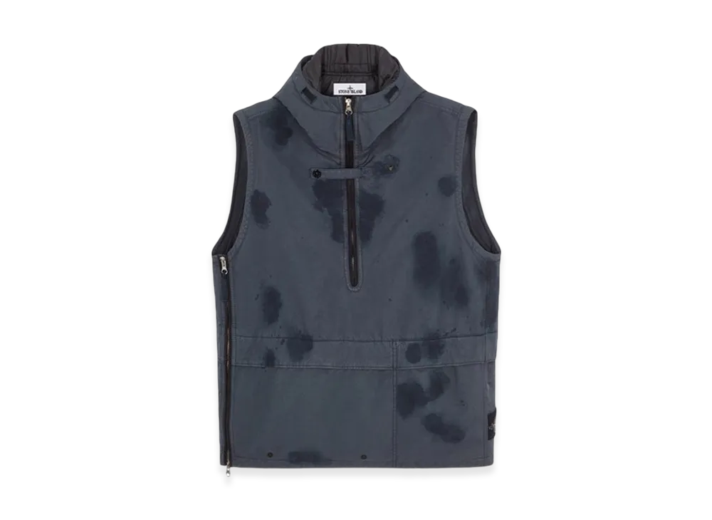 Stone Island G12E1 Hand Colouring On David-TC with Primaloft Insulation Technology Half Zip Up Hooded Vest - 23FW "Lead"
