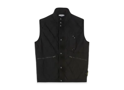 Stone Island G1033 50 Fili Nylon Cotton Zip Vest with Anti Drop - 24FW "Black"