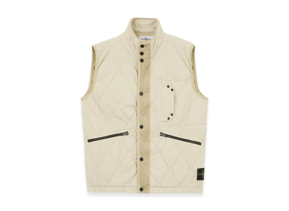 Stone Island G1033 50 Fili Nylon Cotton Zip Vest with Anti Drop - 24FW "Off White"