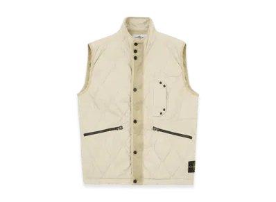 Stone Island G1033 50 Fili Nylon Cotton Zip Vest with Anti Drop - 24FW "Off White"