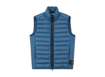 Stone Island G0724 Recycled Nylon Down TC Light Down Zipper Vest with Anti Drop - 24FW "Avio Blue"