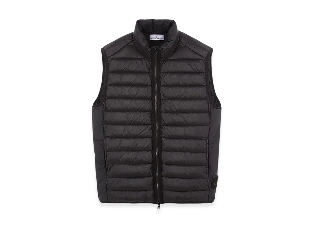 Stone Island G0724 Recycled Nylon Down TC Light Down Zipper Vest with Anti Drop - 24FW "Black"