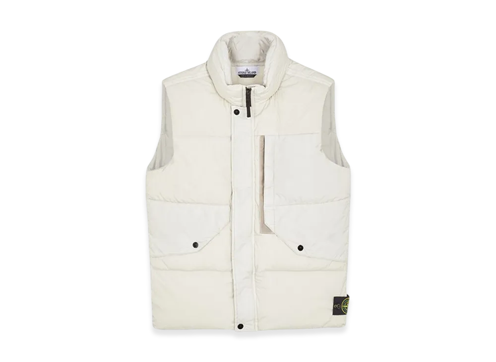 Stone Island G0423 Garment Dyed Crinkle Reps Recycled Nylon Down Vest - 23FW "Stucco"